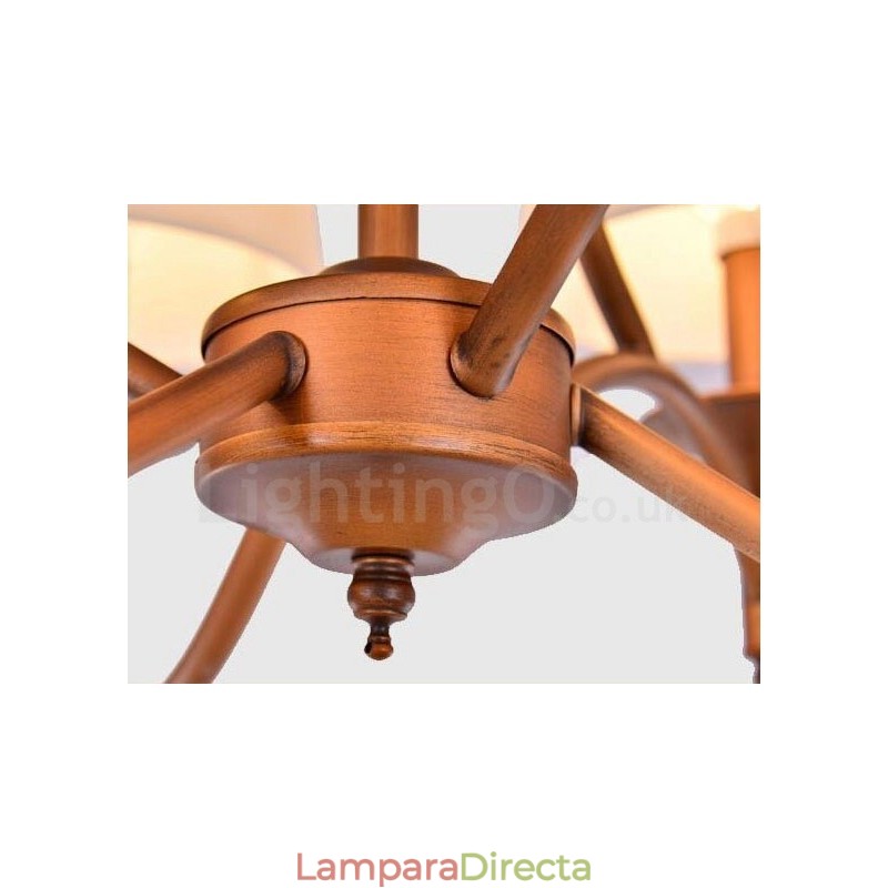 Lámpara de araña de metal integrada estilo rústico Lodge de 8 luces