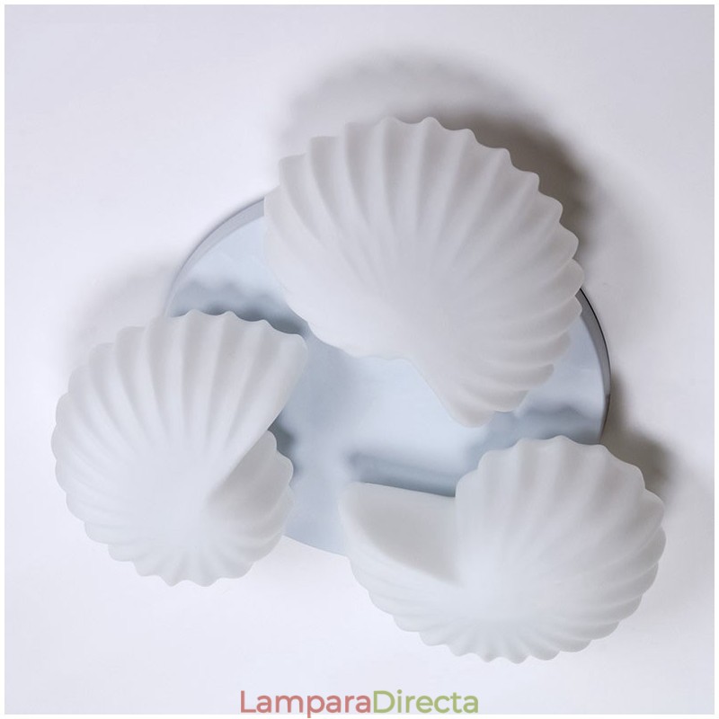 Lámpara de araña clásica tradicional integrada de 3 luces con pantalla de cristal