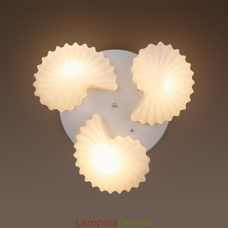 Lámpara de araña clásica tradicional integrada de 3 luces con pantalla de cristal