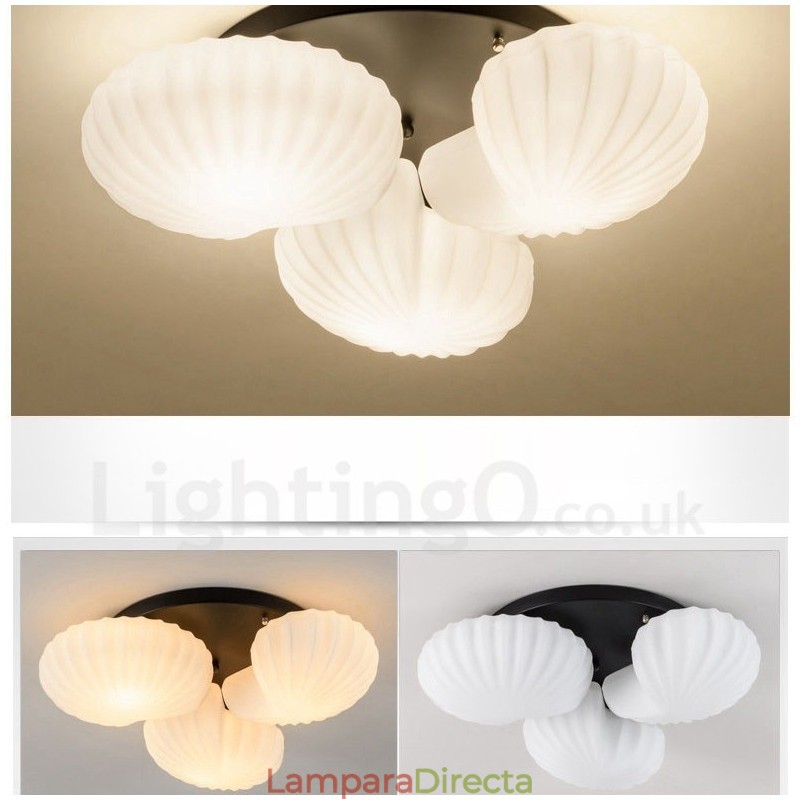 Lámpara de araña clásica tradicional integrada de 3 luces con pantalla de cristal