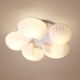 Lámpara de araña clásica tradicional integrada de 5 luces con pantalla de cristal