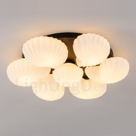 Lámpara de araña clásica tradicional integrada de 7 luces con pantalla de cristal Lámpara de araña clásica tradicional integrada de 7 luces con pantalla de cristal