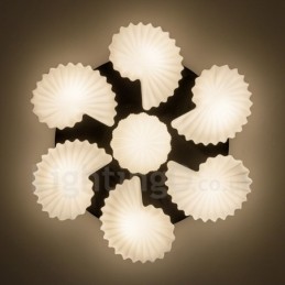 Lámpara de araña clásica tradicional integrada de 7 luces con pantalla de cristal