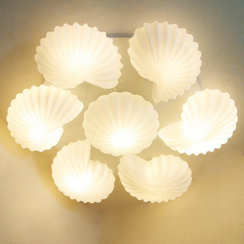 Lámpara de araña clásica tradicional integrada de 7 luces con pantalla de cristal
