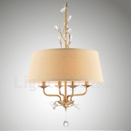 Lámpara de araña de metal integrada estilo rústico Lodge de 4 luces