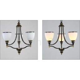 Lámpara de araña de metal integrada estilo rústico de 3 luces