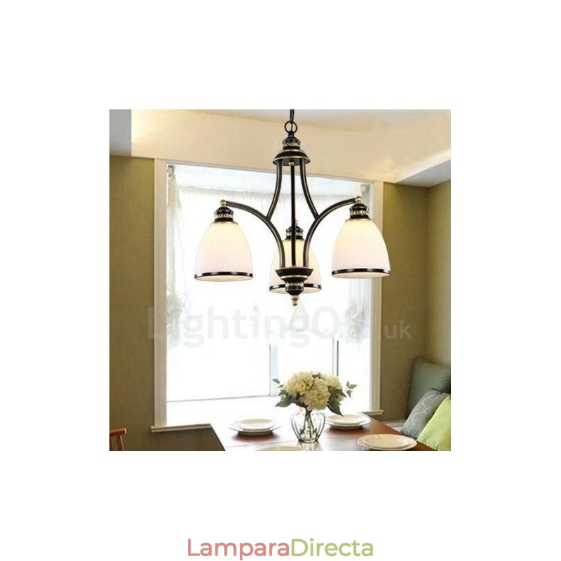 Lámpara de araña de metal integrada estilo rústico de 3 luces