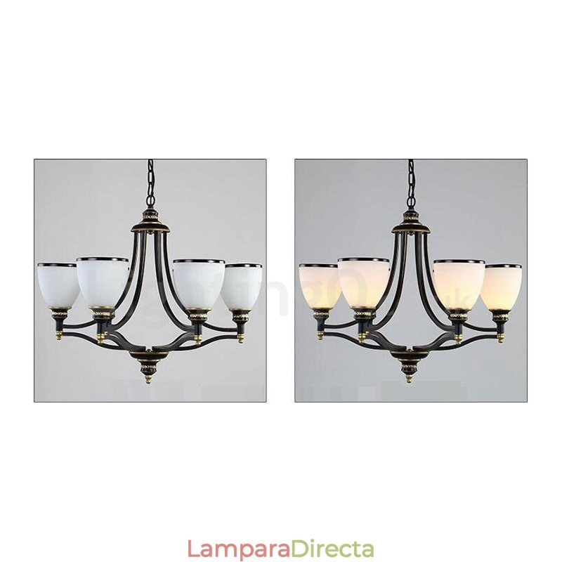 Lámpara de araña de metal integrada estilo rústico de 6 luces