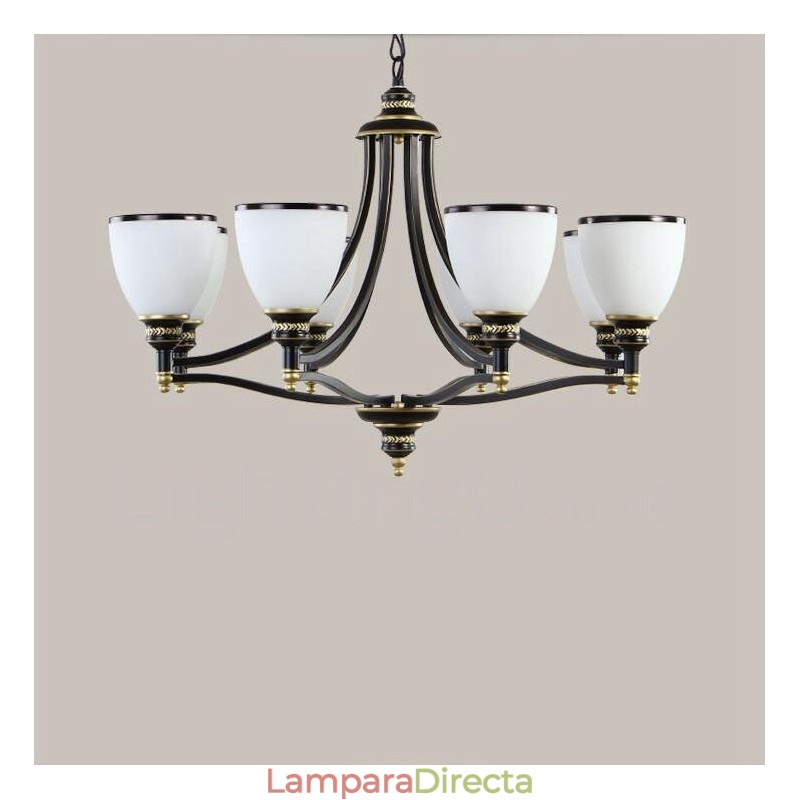 Lámpara de araña de metal integrada estilo rústico Lodge de 8 luces