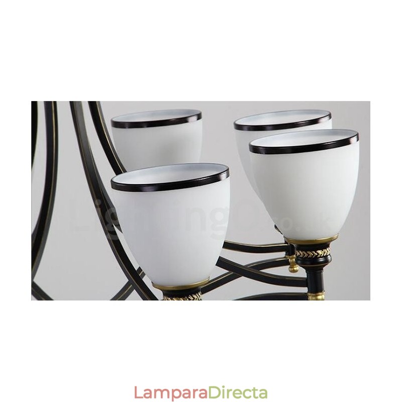 Lámpara de araña de metal integrada estilo rústico Lodge de 8 luces