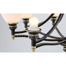Lámpara de araña de metal integrada estilo rústico Lodge de 8 luces
