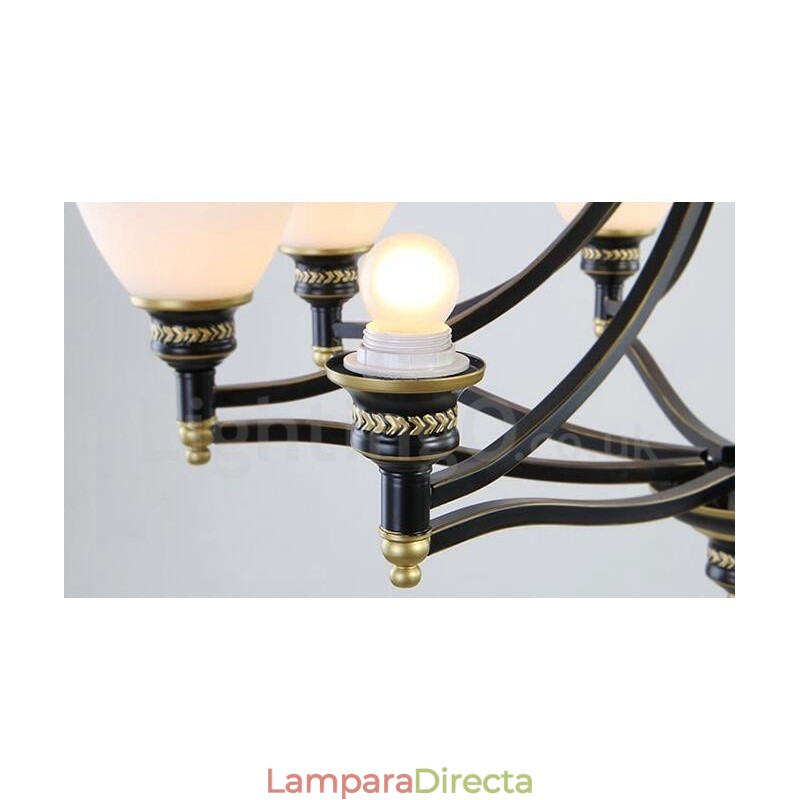 Lámpara de araña de metal integrada estilo rústico Lodge de 8 luces