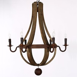 Lámpara colgante de madera rústica americana vintage, lámpara de araña, lámpara de salón y lámpara