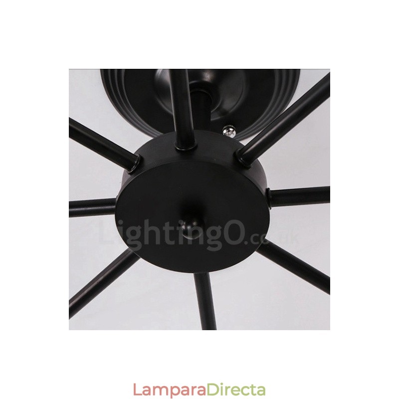 Lámpara de araña integrada rústica de 8 luces