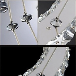 Lámpara colgante de cristal moderna con tres anillos D204060 K9, lámparas de techo de cristal grandes