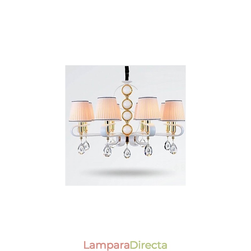 Lámpara de araña de tela de 8 luces, moderna, minimalista, de alta calidad.