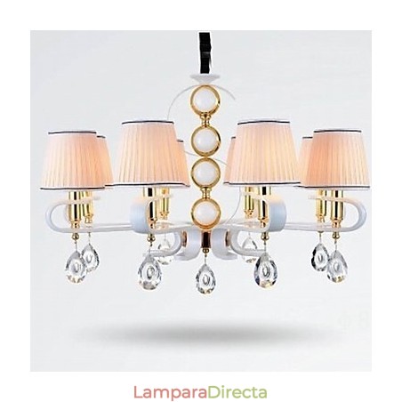 Lámpara de araña de tela de 8 luces, moderna, minimalista, de alta calidad. Lámpara de araña de tela de 8 luces, moderna, minimalista, de alta calidad.