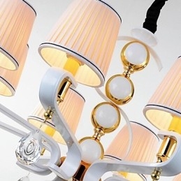 Lámpara de araña de tela de 8 luces, moderna, minimalista, de alta calidad.