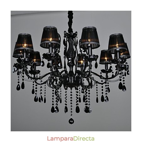 Lámpara de araña de cristal moderna contemporánea de 10 luces de metal. Lámpara de araña de cristal moderna contemporánea de 10 luces de metal.