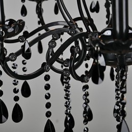 Lámpara de araña de cristal moderna contemporánea de 10 luces de metal.