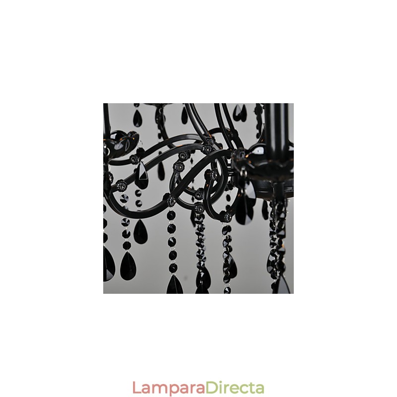 Lámpara de araña de cristal moderna contemporánea de 10 luces de metal.