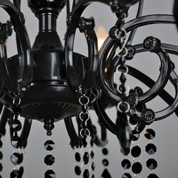 Lámpara de araña de cristal moderna contemporánea de 10 luces de metal.