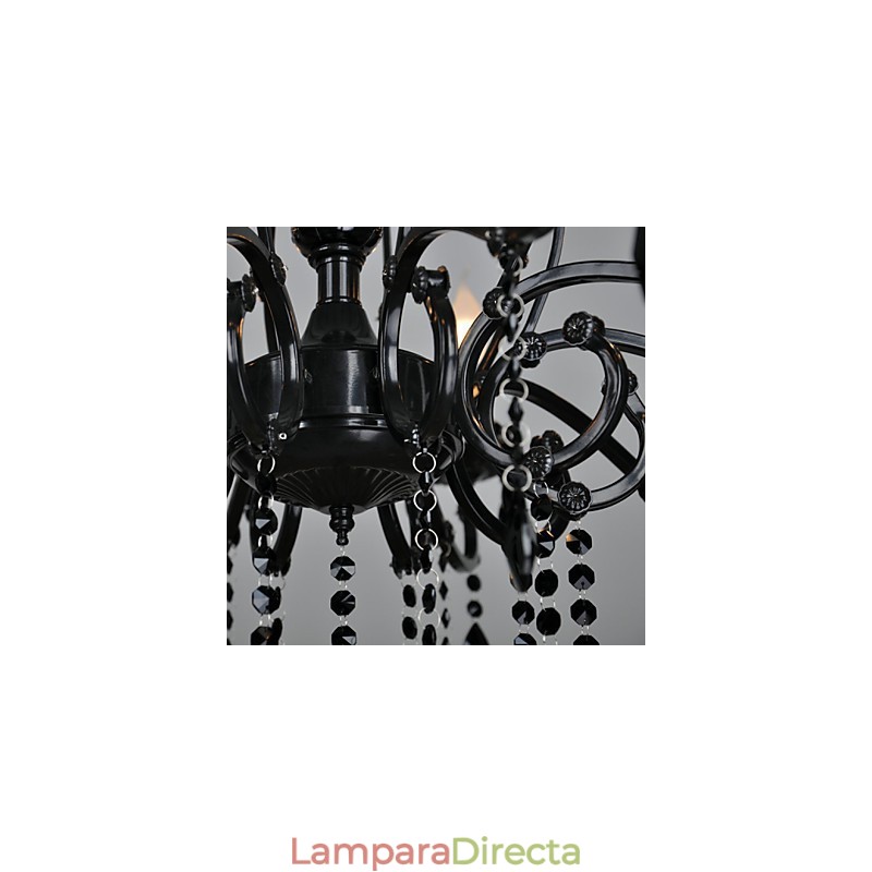 Lámpara de araña de cristal moderna contemporánea de 10 luces de metal.