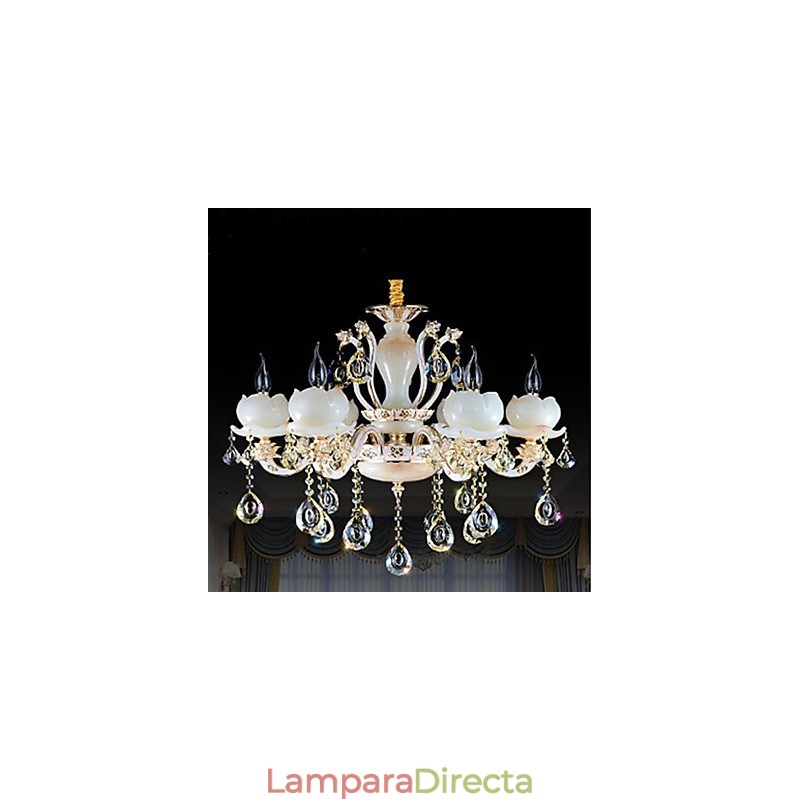 Colgante de cristal de jade de aleación de zinc de estilo europeo de lujo