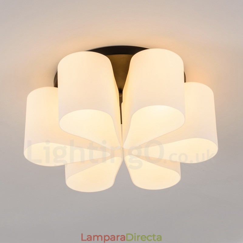 Lámpara empotrada integrada Rustic Lodge de 6 luces