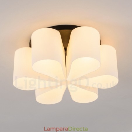 Lámpara empotrada integrada Rustic Lodge de 6 luces Lámpara empotrada integrada Rustic Lodge de 6 luces