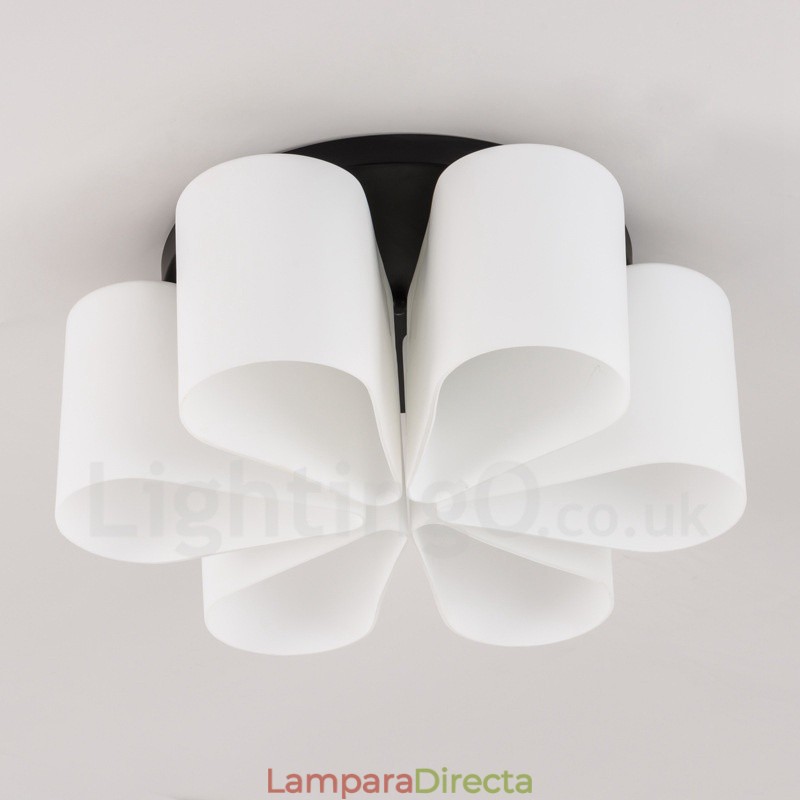 Lámpara empotrada integrada Rustic Lodge de 6 luces