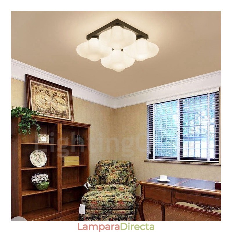 Lámpara empotrada integrada estilo rústico Lodge de 4 luces
