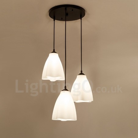 Lámpara colgante clásica tradicional de metal integrada de 3 luces Lámpara colgante clásica tradicional de metal integrada de 3 luces