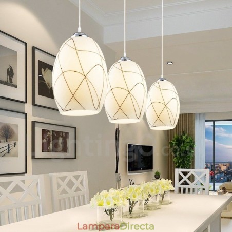 Lámpara colgante de metal integrada, moderna y contemporánea, de 3 luces Lámpara colgante de metal integrada, moderna y contemporánea, de 3 luces