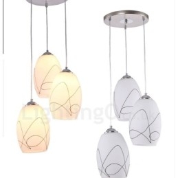 Lámpara colgante de metal integrada, moderna y contemporánea, de 3 luces