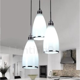 Lámpara colgante de metal integrada, moderna y contemporánea, de 3 luces