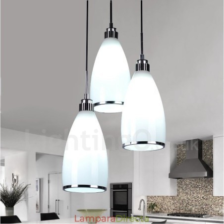Lámpara colgante de metal integrada, moderna y contemporánea, de 3 luces Lámpara colgante de metal integrada, moderna y contemporánea, de 3 luces