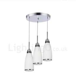 Lámpara colgante de metal integrada, moderna y contemporánea, de 3 luces