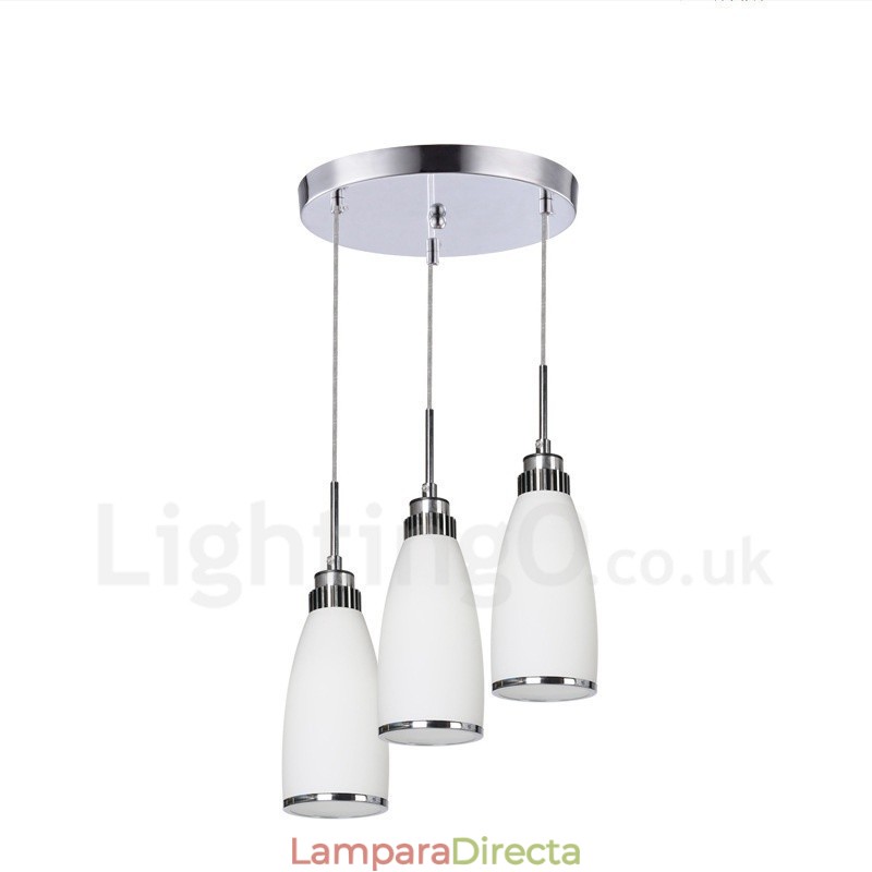 Lámpara colgante de metal integrada, moderna y contemporánea, de 3 luces