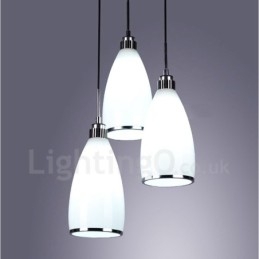 Lámpara colgante de metal integrada, moderna y contemporánea, de 3 luces