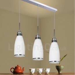 Lámpara colgante de metal integrada, moderna y contemporánea, de 3 luces