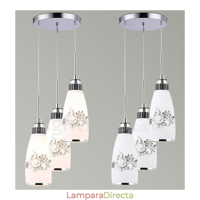 Lámpara colgante de metal integrada, moderna y contemporánea, de 3 luces
