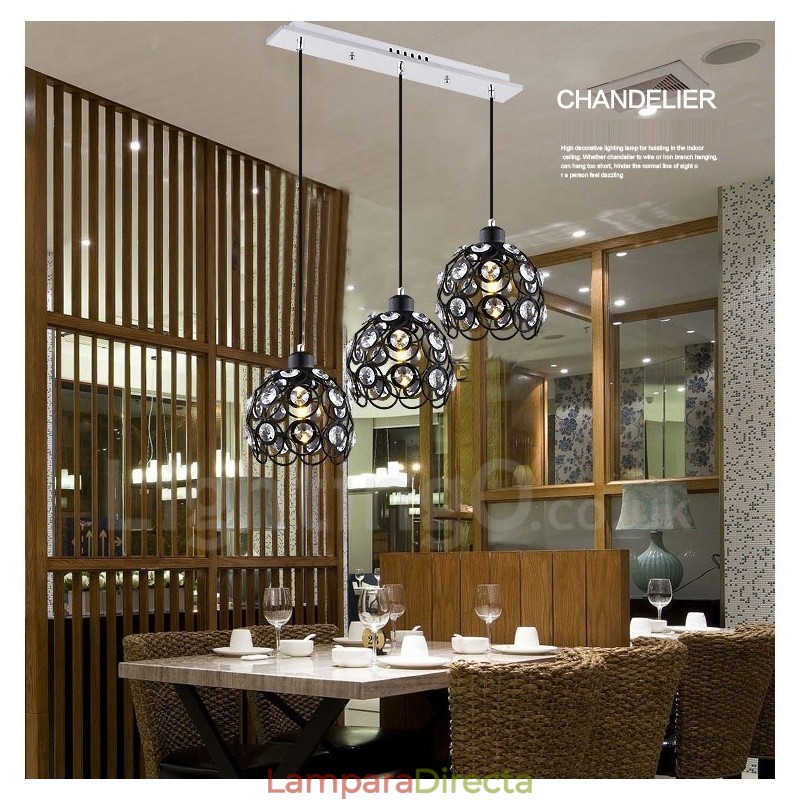 Lámpara colgante integrada Rustic Lodge de 3 luces