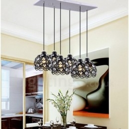 Lámpara colgante integrada Rustic Lodge de 6 luces