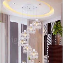 Lámpara colgante integrada Rustic Lodge de 6 luces