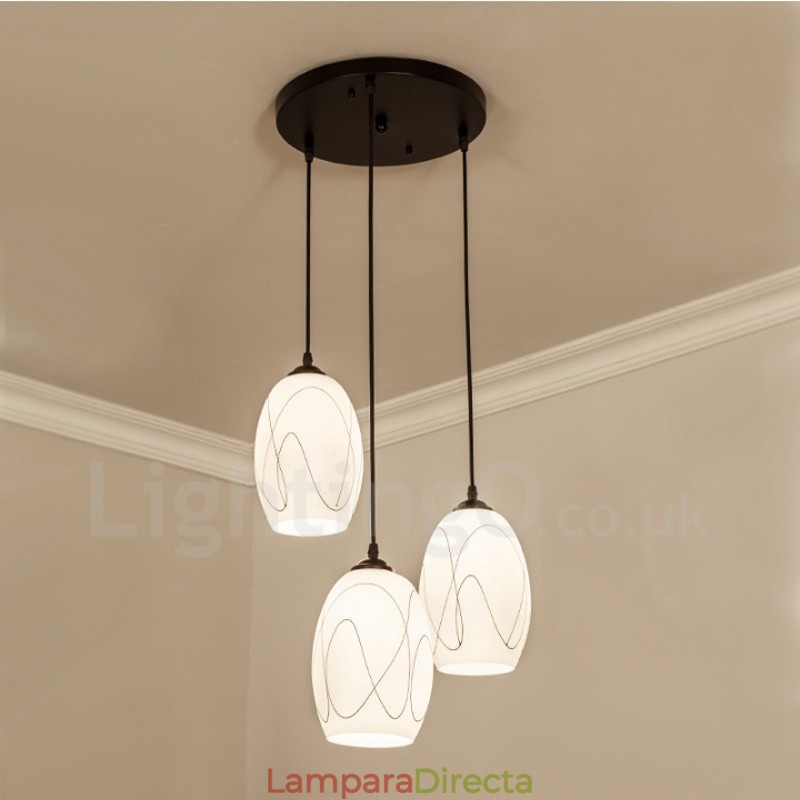 Lámpara colgante de metal integrada Rustic Lodge de 3 luces