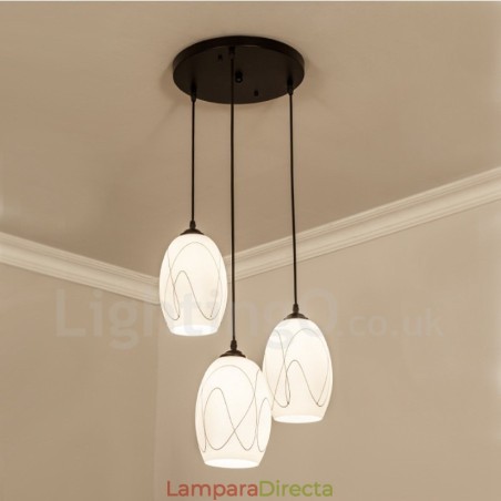 Lámpara colgante de metal integrada Rustic Lodge de 3 luces Lámpara colgante de metal integrada Rustic Lodge de 3 luces