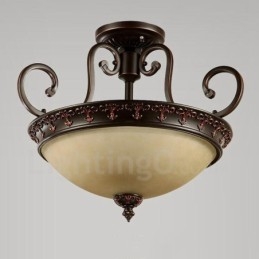 Lámpara empotrada de metal integrada Rustic Lodge de una sola luz