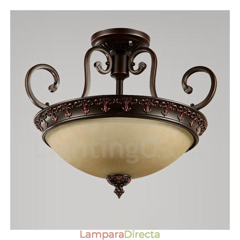 Lámpara empotrada de metal integrada Rustic Lodge de una sola luz