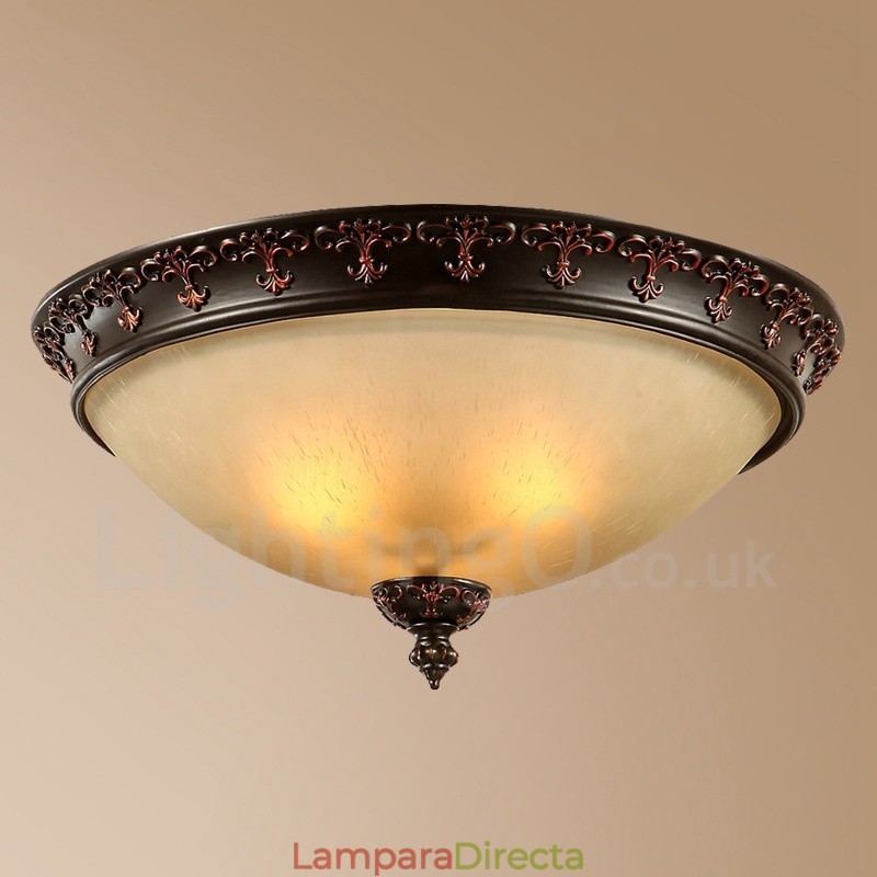 Lámpara empotrada de metal integrada Rustic Lodge de una sola luz